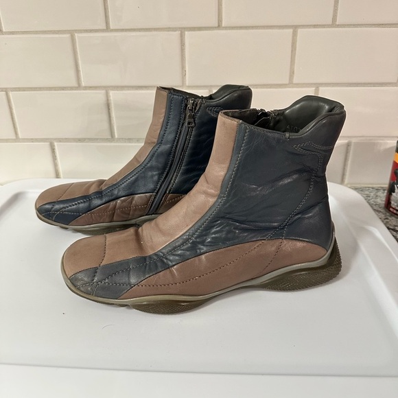 PRADA Vintage 90’s colorblock leather side zip luxury men ankle boot 7 (us8) - Picture 5 of 13